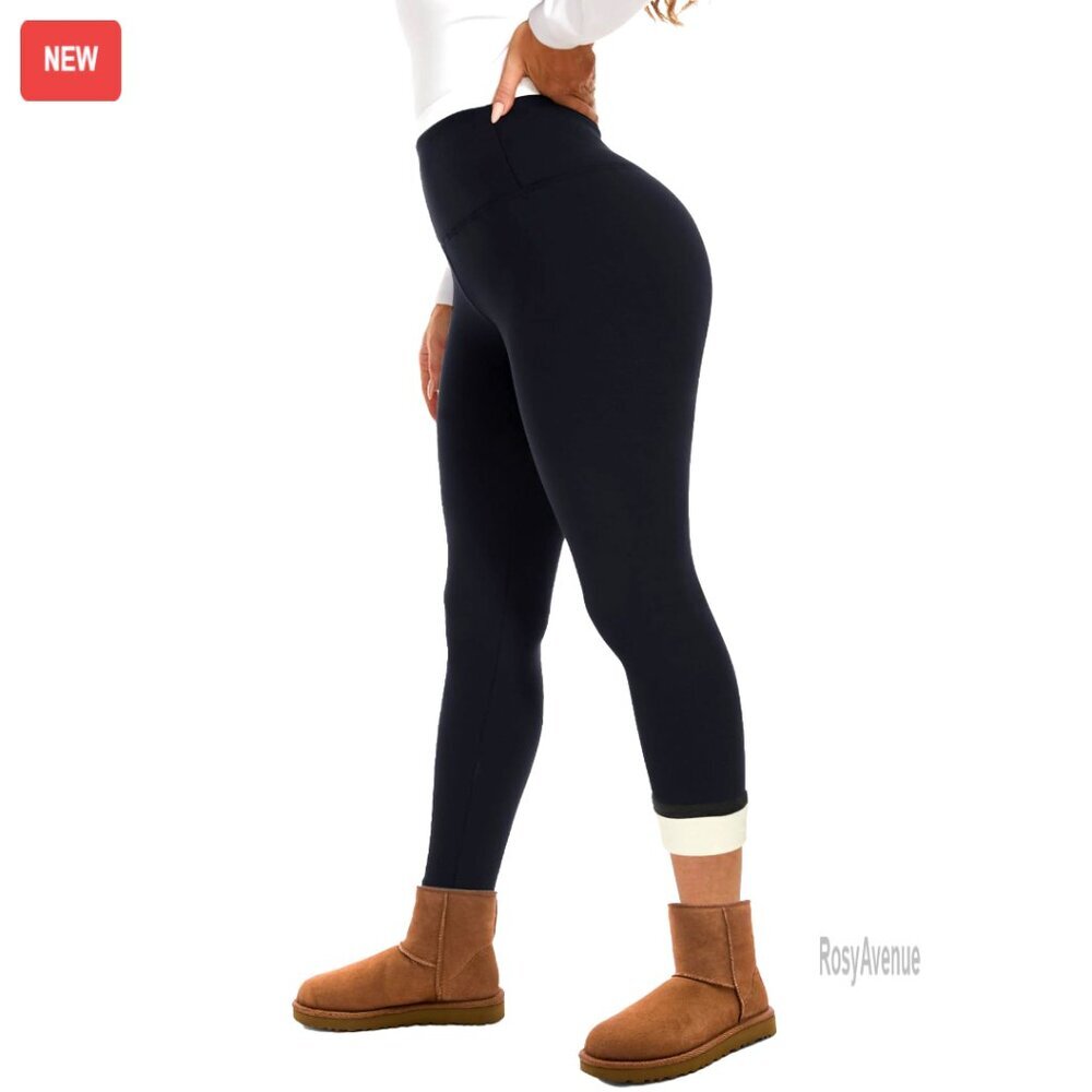 Thick Fleece Lined Thermal Leggings High Waisted Tummy Control Yoga Pants